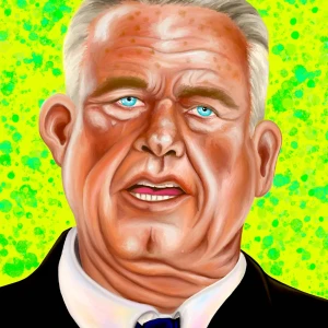 Portrait of Robert Kennedy Jr. Illustration by Alison Berkey, Portrait, 
