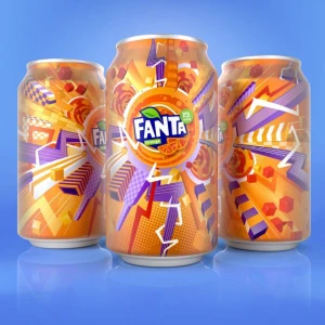 Highly decorated packaging for Fanta. Illustration by Anthony Robinson, Food & Beverage, Decorative, Whimsical, 