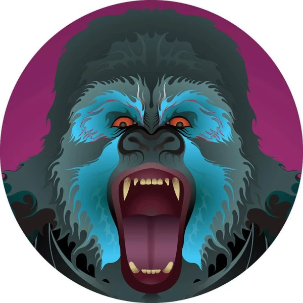 Illustration of a roaring gorilla