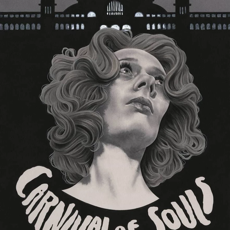 Illustration for Carnival of Souls with the face of a woman looking frightened. Illustration by Edward Kinsella, Figurative, Portrait, 