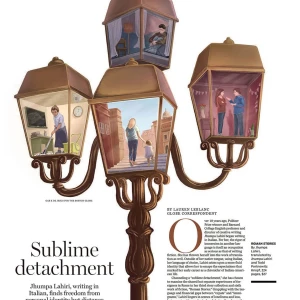 Illustration of an old-fashioned lamppost, with scenes of people inside the glass.. Illustration by Gab K De Jesus, Lifestyle, 