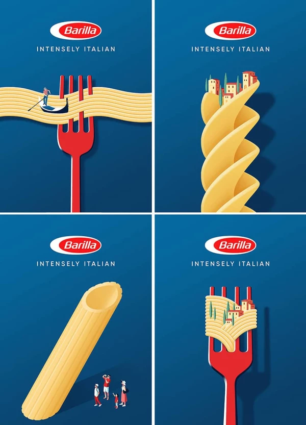 4 illustrations for Barilla Pasta