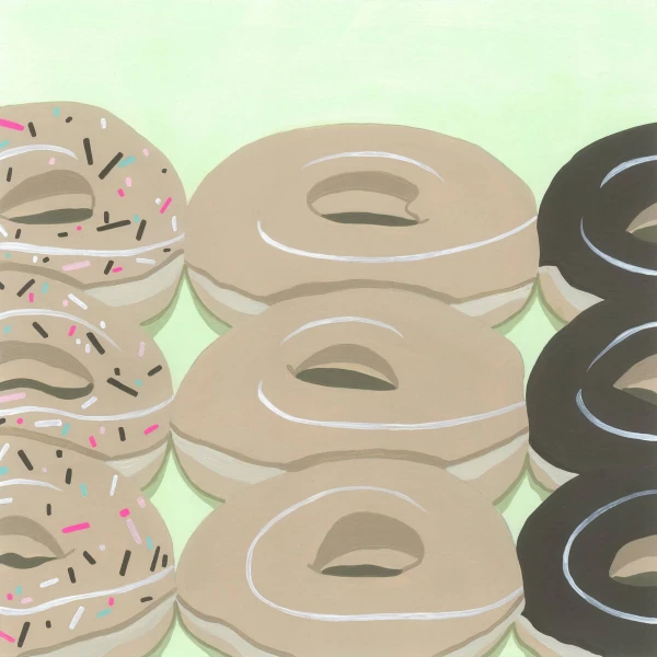 Illustration of a bunch of donuts