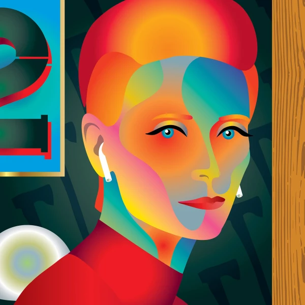 Abstract illustration of Tilda Swinton, from the movie The Human Voice