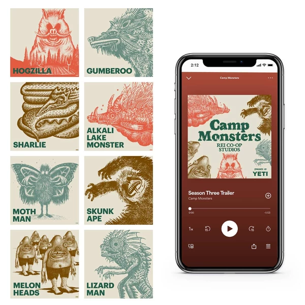 Illustrations of different Camp Monsters