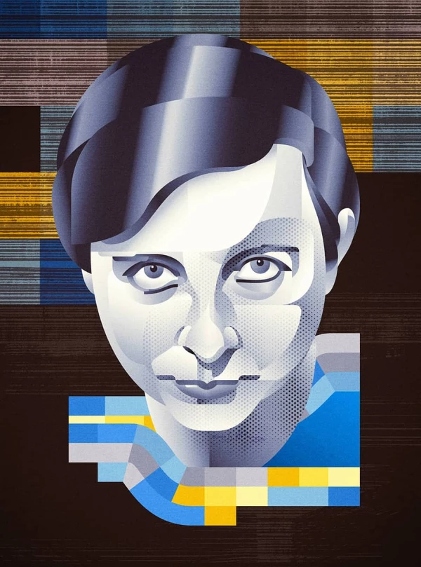 Stylized portrait of Gertrud Arndt